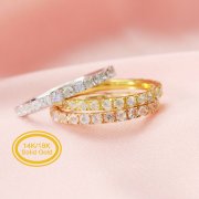 2MM Dainty June Birthstone Eternity Ring Nature Moonstone Gemstone Wedding Engagement Full Band Stackable Ring Solid 14K Gold Ring 1294298