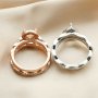 6x8MM Halo Pear Prong Ring Settings Stackable Solid 925 Sterling Silver Rose Gold Plated Wedding Double DIY Ring Set Supplies 1294408
