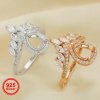 6x8MM Pear Prong Ring Settings,Crown Solid 925 Sterling Silver Rose Gold Plated Ring,Vintage Style Ring,DIY Ring Bezel For Gemstone 1294657