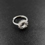 1Pcs 8-10-12MM Round Cz Stone Prong Setting 925 Sterling Silver Bezel Tray Adjustable Ring Settings 1212036