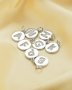 10MM Round Initial Letter Charm,Solid 925 Sterling Silver Rhodium Plated Charm,Alphabet Charm,DIY Custom Name Charm 1431173