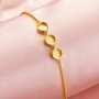 Three Stones 6MM Keepsake Breast Milk Resin Round Bezel Bracelet Settings,Solid Back Solid 14K 18K Gold Bracelet,DIY Bracelet Supplies 6.5''+2'' 1900343