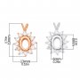 6x8MM Halo Oval prongss Pendant Settings,Flower Solid 925 Sterling Silver Rose Gold Plated Charm,Vintage Styles Pendant Charm,DIY Pendant Supplies 1421277