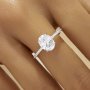 Minimalist Oval Simulated Diamond Ring With 7x9MM Oval White Cubic Zirconia,Solid 925 Sterling Silver Ring,Pave CZ Stone Oval Ring 6220332