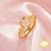 6x8MM Pear Prong Ring Settings,Tree Branch Leaf Solid 14K 18K Gold Ring,Art Deco Pear Ring,DIY Ring Supplies For Gemstone 1295091