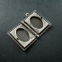 5pcs 19x26mm vintage style antiqued silver brass book shape sqaure photo locket pendant charm DIY supplies 1193002