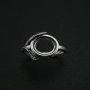 7x9MM Oval Bezel Ring Settings Antiqued Flower Solid 925 Sterling Silver DIY Adjustable Ring Gemstone Supplies 1223116