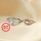 1Pcs 5-9MM Rose Gold Silver Round Gems Cz Stone Prong Setting Solid 925 Sterling Silver Bezel Tray DIY Adjustable Ring Settings 1214022