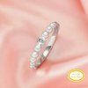 Ball Round Pin Ring Settings For Half Drilled Pearl Bead,Solid 14K 18K Gold Ring For Half Drilled Beads,Minimalist Round Ring,DIY Ring Supplies 1295079