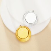 18MM Round Bezel Stainless Steel Pendant Settings,Yellow Gold Silver Round Pendant Charm,Simple Pendant,DIY Pendant Blank Supplies 1411475