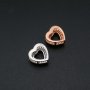 1Pcs 8MM Heart Prong Pendant Charm Settings Simple Rose Gold Plated Solid 925 Sterling Silver DIY Bezel Tray for Gemstone 1431068