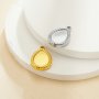 9x12MM Keepsake Breast Milk Resin Pear Bezel Pendant Settings,Minimalist Stainless Steel Pear Pendant Charm,DIY Pendant Blank Supplies 1431535