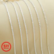 1.5MM Thick Sparkle Twisted Rock Chain Necklace,Solid 925 Sterling Silver Necklace Chain,Plain Silver with no Plated,Simple Chain,DIY Necklace Supplies 1320031