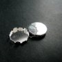 20pcs 15mm setting size vintage style silver crown round bezel tray DIY pendant charm supplies 1411057