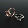 1Pcs Multiple Size Split Shank Oval Prong Bezel Rose Gold Plated Solid 925 Sterling Silver Adjustable Ring Settings for Moissanite Gemstone DIY Supplies 1224028