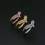 1Pcs Rose Gold Plated Solid 925 Sterling Silver DIY Adjustable Stackable Ring 1294199