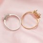 Keepsake Breast Milk Heart Halo Prong Ring Settings Resin Solid 14K Gold Moissanite Accents DIY Ring Blank Band 1294262-1