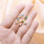 5MM Round Birthstone Charm,Solid 925 Sterling Silver Gold Plated Pendant,Color Stone Pendant Charm,Simulated Color Gemstone Charm,DIY Pendant Supplies 1411345