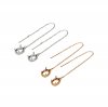1Pair Multiple Size Oval Bezel Solid 925 Sterling Silver Gemstone Prong Earrings Settings DIY Ear Wire Supplies Findings Rose Gold Plated 3.7'' 1706033