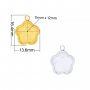 Flower Bezel Stainless Steel Pendant Settings,Yellow Gold Silver Pendant Charm,Minimalist Flower Pendant,DIY Pendant Supplies 1431527