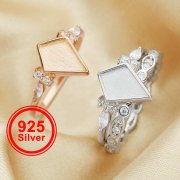 7x10MM Keepsake Breast Milk Resin Ring Settings,Stackable Ring Set,Solid Back Kite Bezel Ring for Resin,Solid 925 Sterling Silver Ring,DIY Ring Supplies 1294580