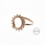 Keepsake Breast Milk Oval Halo Prongs Ring Settings Resin Solid 14K Gold with Moissanite Accents DIY Flower Ring Blank Band 1224004-1