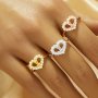 4x6MM Double Stones Pear Prong Ring Settings,Heart Solid 925 Sterling Silver Rose Gold Plated Ring,Pave CZ Stone Heart Ring,DIY Ring Supplies 1294966