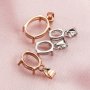 Multiple Size Solid 14K Rose Gold Oval Prong Bezel Settings for Gemstone Moissanite Diamond DIY Pendant Charm 1421094-1