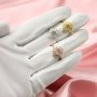 5x7MM Keepsake Breast Milk Art Deco Oval Prong Ring Settings Resin Solid 14K Gold Moissanite Accents DIY Flower Ring Blank Band 1224102-1