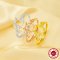 5x7MM Rectangle Prong Ring Settings,Tree Branch Leaf Solid 925 Sterling Silver Rose Gold Plated Ring,DIY Ring Supplies For Gemstone 1295034
