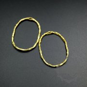 6pcs 22x30mm vintage style raw brass color oval hoop DIY pendant charm supplies findings 1850282-3