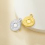 5MM Keepsake Breast Milk Resin Round Bezel Pendant Settings,Vintage Yellow Gold Plated Stainless Steel Pendant Charm,DIY Pendant Blank 1411429