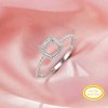 Cushion Square Prong Ring Settings,Solid 14K 18K Gold Ring,Art Deco Minimalist Square Ring,DIY Ring Supplies For Gemstone 1295089