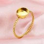 Round Breast Milk Resin Keepsake Ring Settings Solid 14K Gold 2MM Deep Bezel 1210111