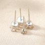 3-6MM Simple Round Prong Earrings Blank Settings for Gemstone Solid 925 Sterling Silver DIY Supplies 1702231