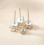 3-6MM Simple Round Prong Earrings Blank Settings for Gemstone Solid 925 Sterling Silver DIY Supplies 1702231