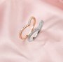 Dainty Curved Moissanite Diamond April Birthstone Stackable Ring Wedding Engagement Band Eternity Ring Rose Gold Plated Solid 925 Sterling Silver 1294256