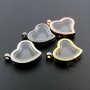 1pcs 30mm silver,rose gold,bronze color alloy heart photo locket glass charm floating vial prayer box pendant charm 1161031