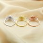 8MM Hexagon Keepsake Breast Milk Resin Ring Settings,Solid Back Hexagon Bezel Ring For Resin,Three Stones Bezel Solid 925 Sterling Silver Rose Gold Plated Ring 1294615