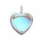 Simulated Glass Moonstone Charm,Round/Heart/Oval Solid 925 Sterling Silver Gold Plated Pendant Charm,DIY Pendant Charm Supplies 1431201