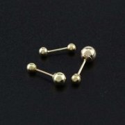 1Pair 3-5MM Solid 14K Gold Simple Round Screwed Lock Ball Studs Earrings 1705068