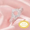 Dainty Hexagon Prong Ring Settings,Full Moon Solid Back 14K 18K Gold Moissanite Ring,Infinity Art Deco Ring,DIY Ring Supplies 1294973
