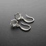 1Pair 5-8MM Round Solid 925 Sterling Silver DIY Prong Hook Earrings Settings Bezel 1702196