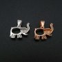 1Pcs 6x8MM Oval Prong Pendant Settings Elephant Rose Gold Plated Solid 925 Sterling Silver Charm Bezel Tray DIY Supplies for Gemstone 1421146