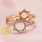 Round Solid 14K Rose Gold 6 Prong Bezel Tray Adjustable Ring Settings for Gemstone Moissanite Diamond DIY Jewelry 1212035-1