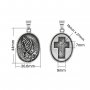 Stainless Steel Praying Hands Cross Pendant,Oval Cross Praying Hands Signet Pendant,Men's Silver Pendant Charm,DIY Pendant Supplies 1431465