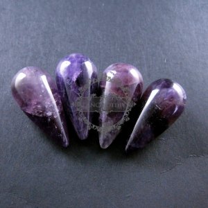 4pcs 15x30mm water drop shape purple amethyst half drilled loose beads for DIY pendant charm supplies 3000032