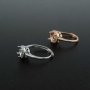 1Pcs 6.5-9MM Halo Round Prong Bezel Rose Gold Plated Solid 925 Sterling Silver Adjustable Ring Settings for Moissanite Gemstone DIY Supplies 1210054