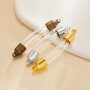 Tube Glass Bottle Stainless Steel Pendant,Silver Bronze Gold Plated Minimalist Perfume Vial Pendant,Wish Charm,DIY Pendant Supplies 1800600