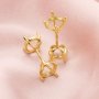 6MM Round Simple Prongs Studs Earrings Settings,Screwe Off Double Sides Bezels.Solid 14K Gold Earrings,DIY Earrings Supplies 1705075